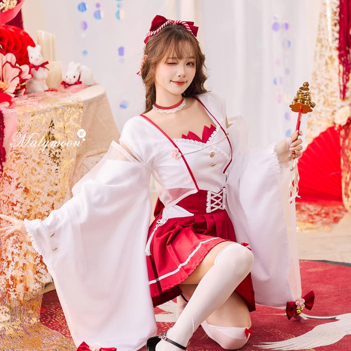 エレガントレーススリーブ巫女《オリジナルコスプレ7点セット