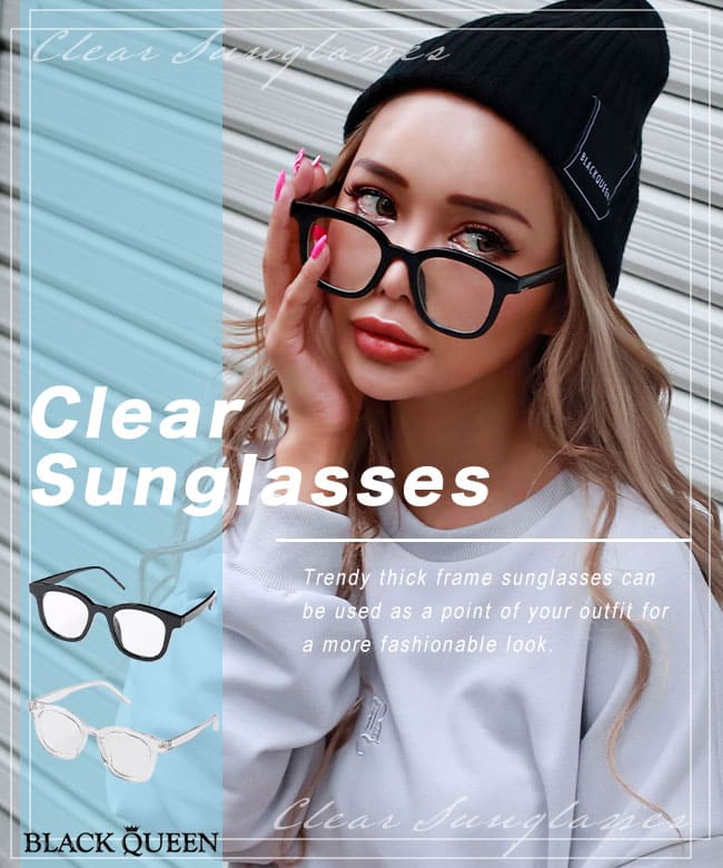 フレーム伊達メガネ【藤木そら着用】mavily[品番：BCQW1876096]｜BLACK