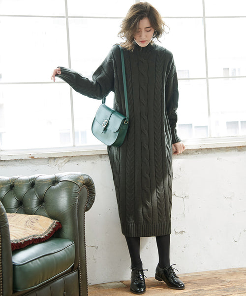 ROPÉ PICNIC(ロペピクニック) / ケーブル編みニットワンピース