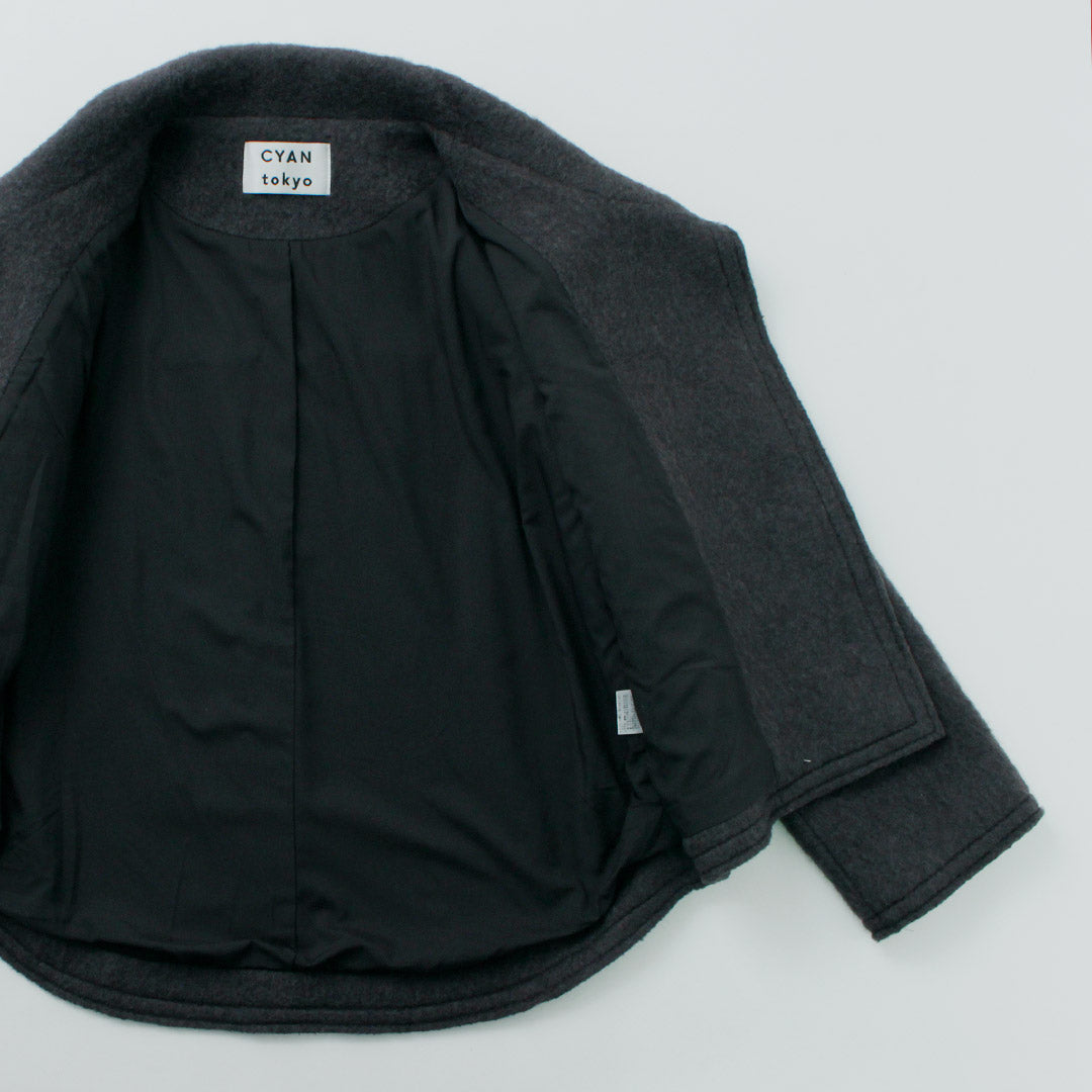 CYAN TOKYO（シアン トーキョー） ウールシャギー スタンドブルゾン