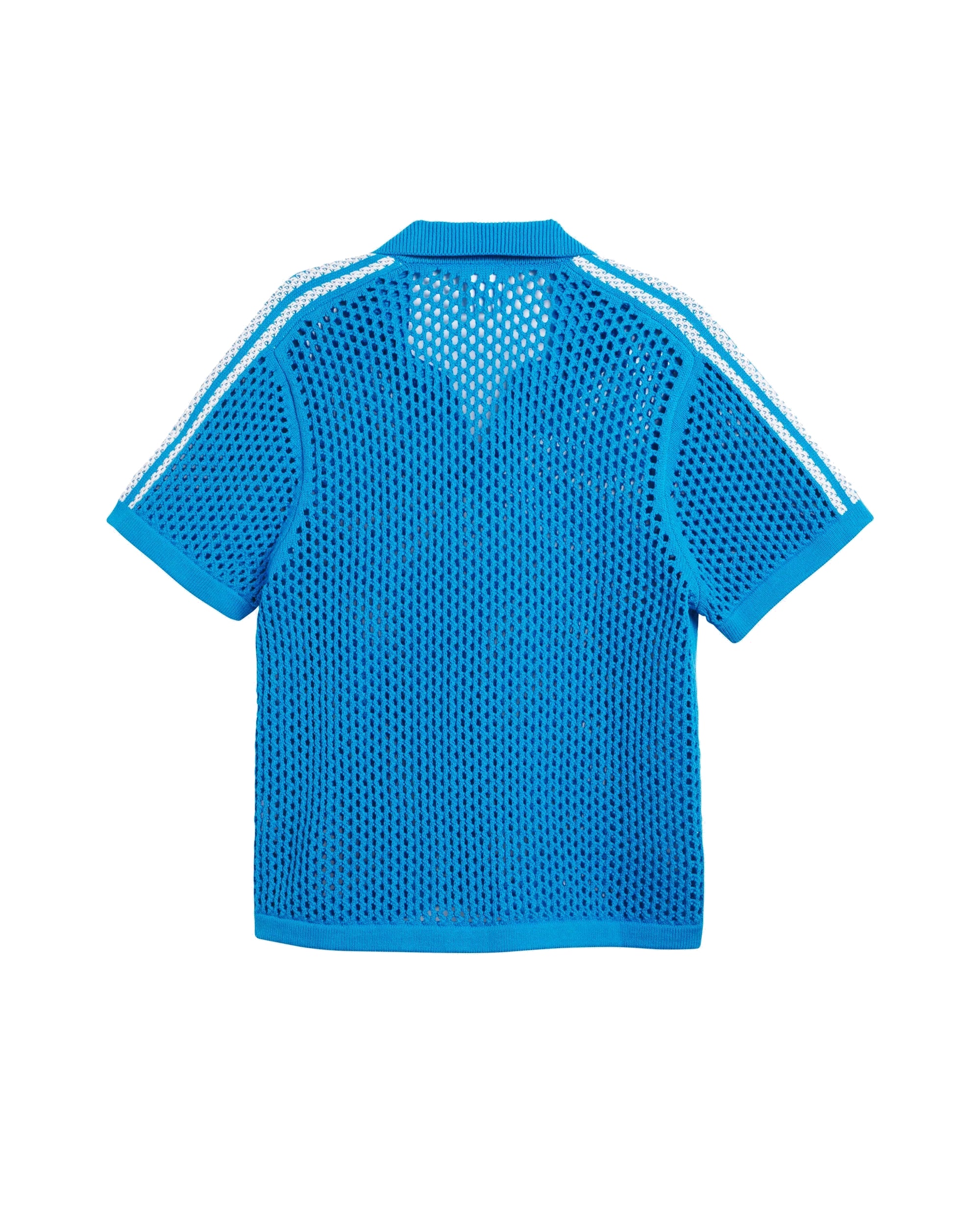 adidas x CLOT FW24 Crochet Polo Shirt Asia Sizing 'Bright Blue' JE9592