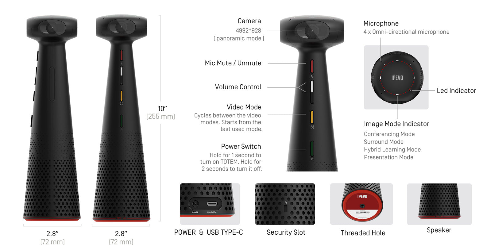 IPEVO TOTEM 360 - Tech Specs – IPEVO US
