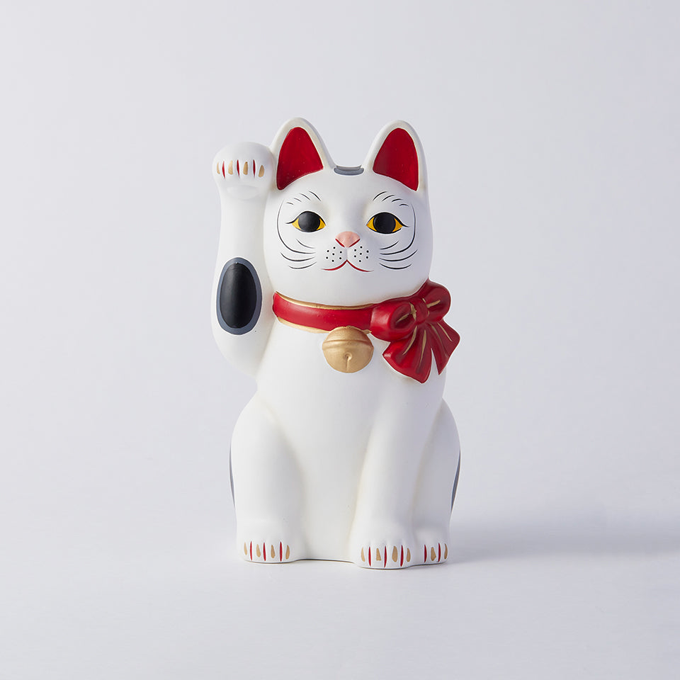 中外陶園 招き猫 福結 白 右手 5号｜Discover Japan 公式オンライン