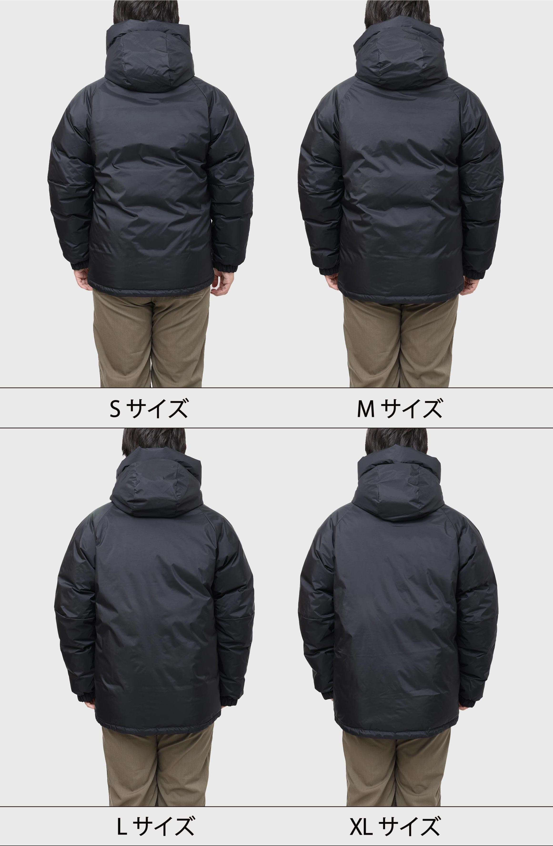 AURORA DOWN JACKET/オーロラダウンジャケット(メンズ) サイズガイド