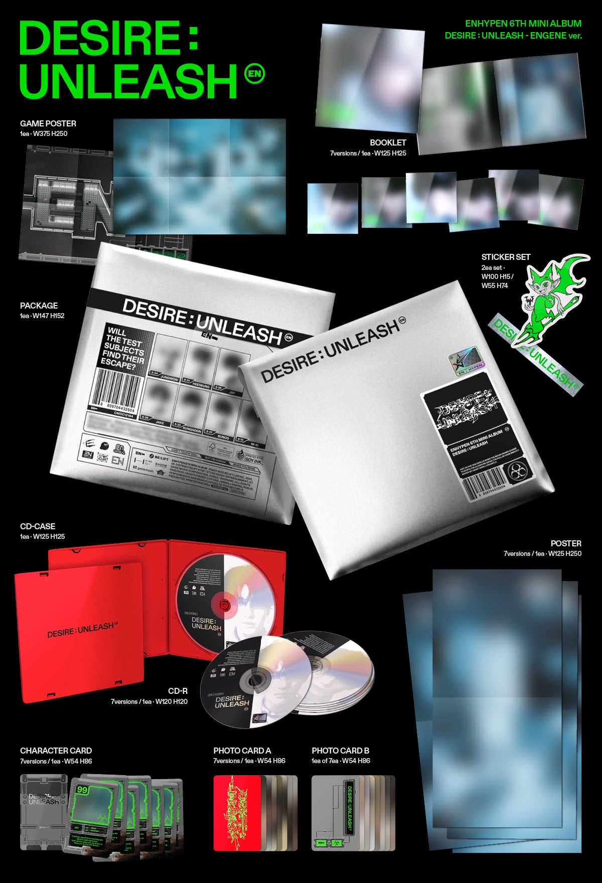 ENHYPEN (엔하이픈) 6TH MINI ALBUM - [DESIRE : UNLEASH] (ENGENE VER