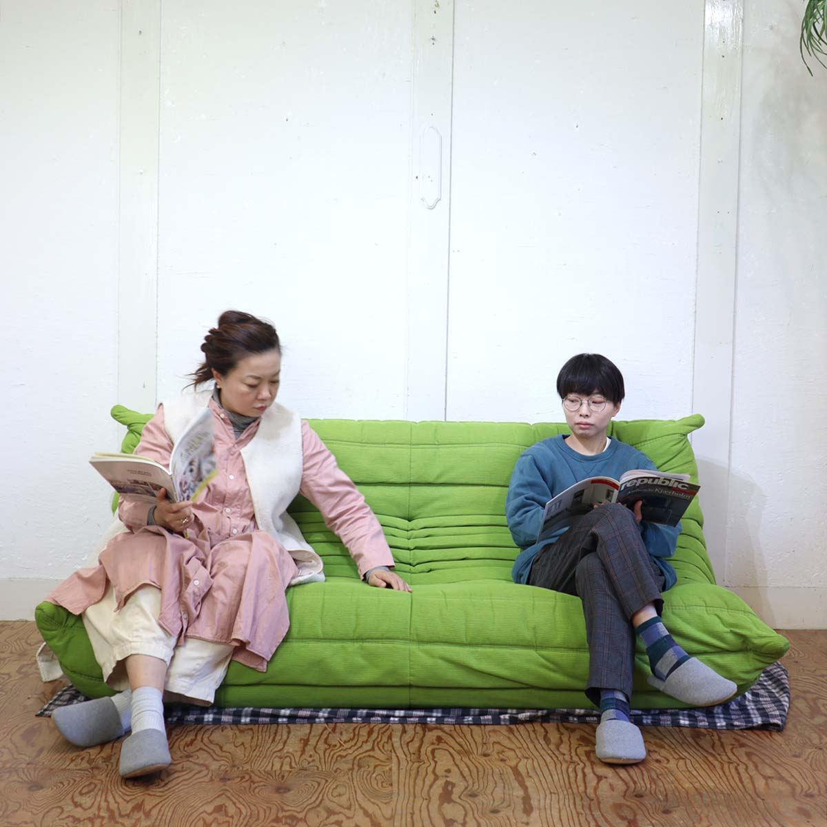 リーン・ロゼ / ligne roset トーゴ トリプルソファ 3人掛け グリーン