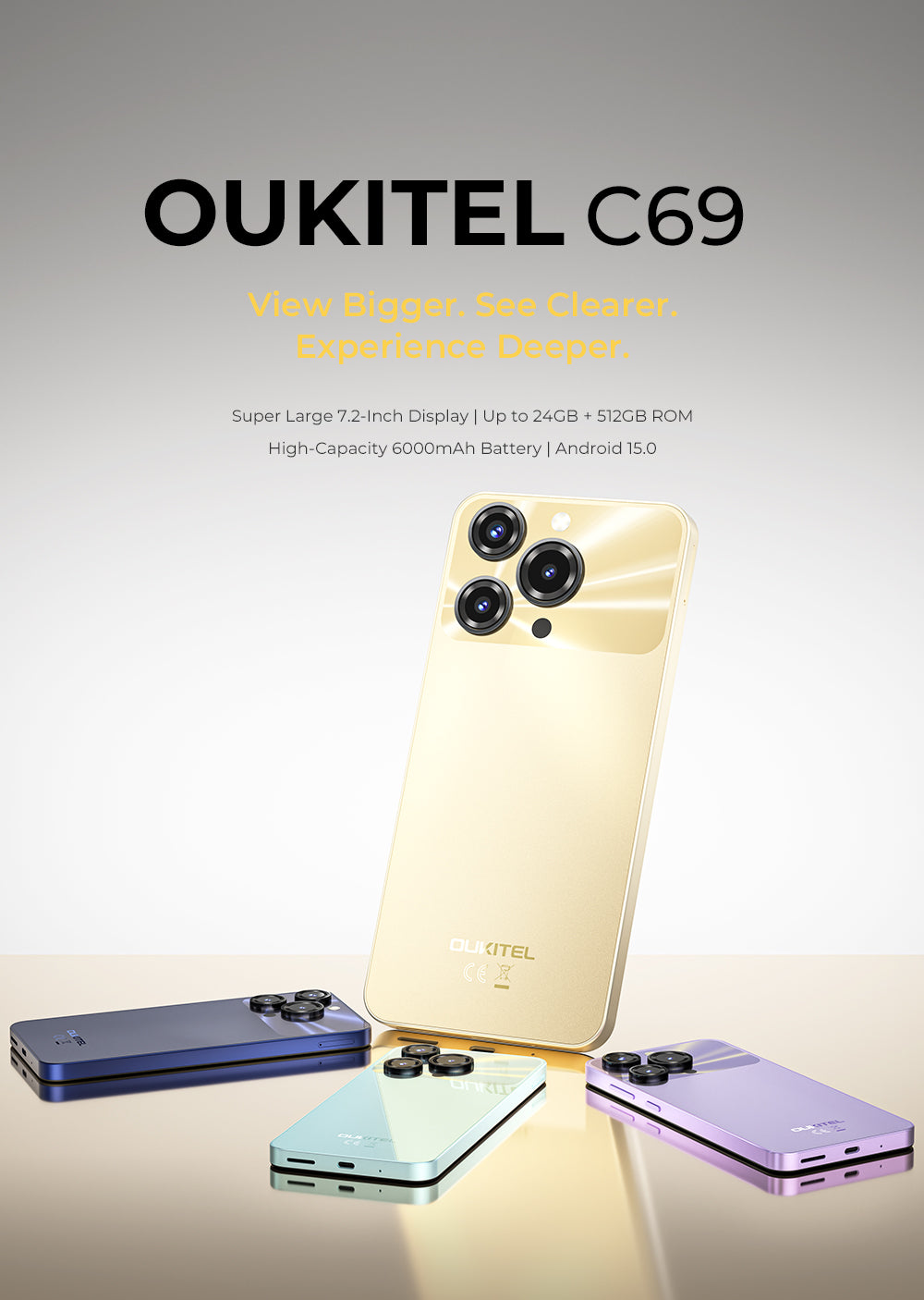 OUKITEL C69 7.2-inch 6000mAh Battery 9.5mm Ultra-thin Body