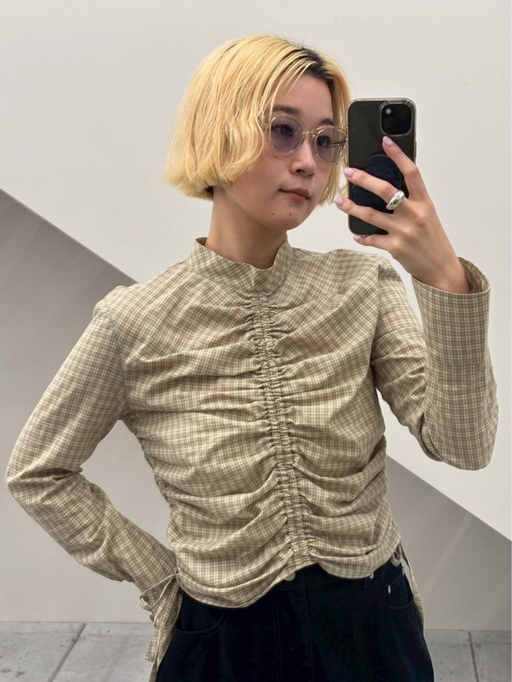 TODAYFUL / Checkgather Compact Blouse – OwO