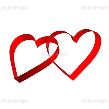 ハートのリボンが重なるのイラスト素材 [FYI02836296] | ストック