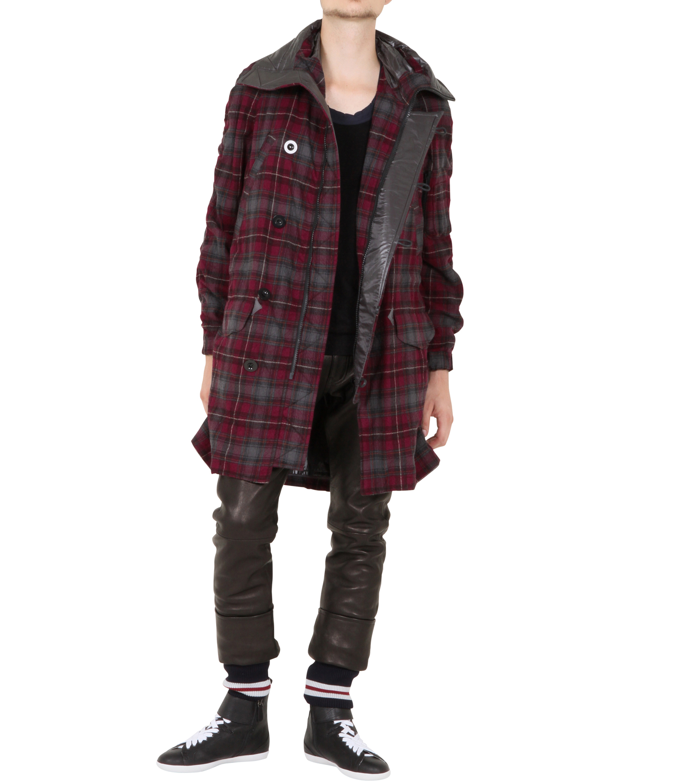 サカイ - sacai | Check coat-Red-1の通販 | RESTIR リステア