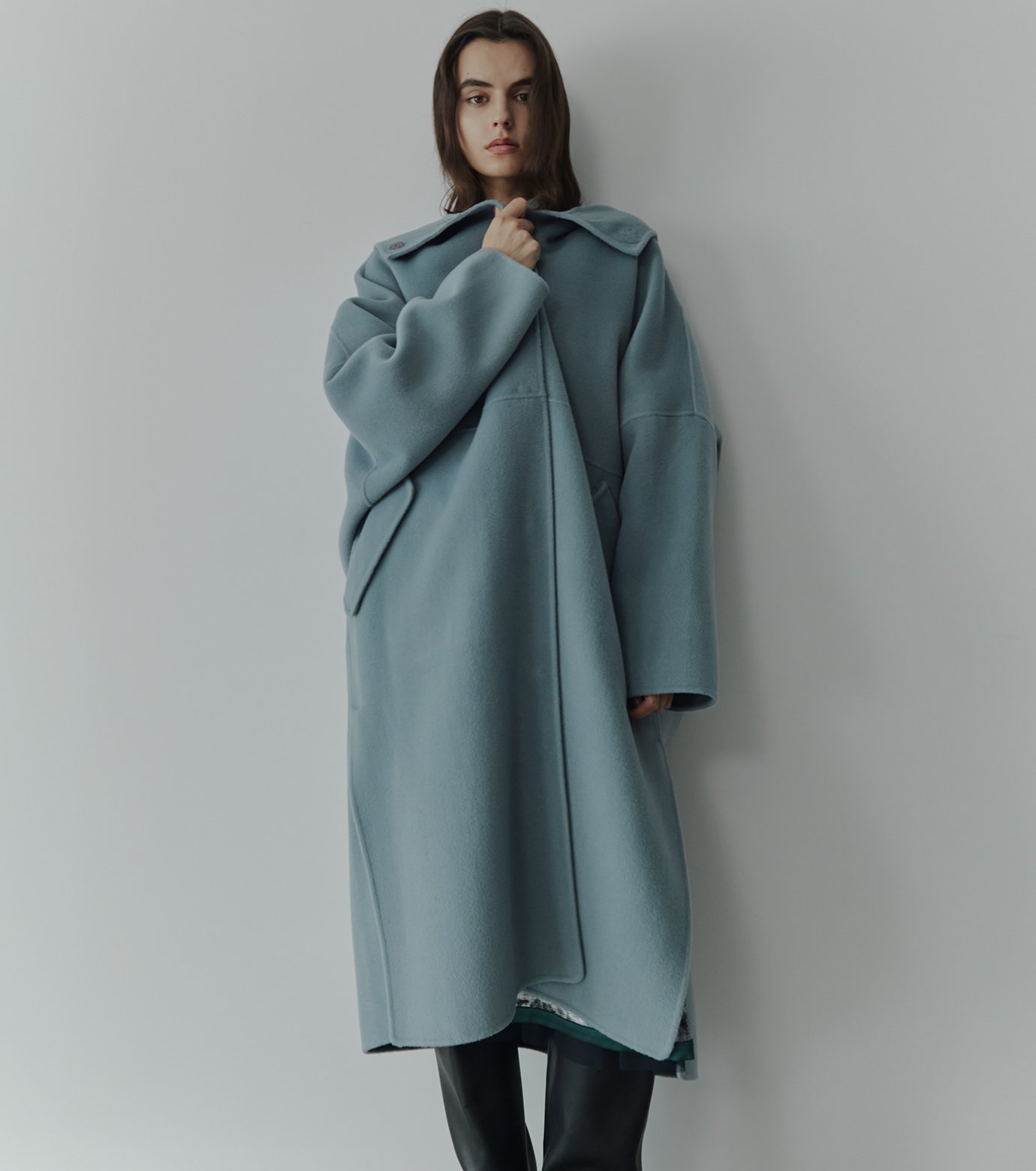 ル シェル ブルー - LE CIEL BLEU | Hooded Double-Face Coat-Light