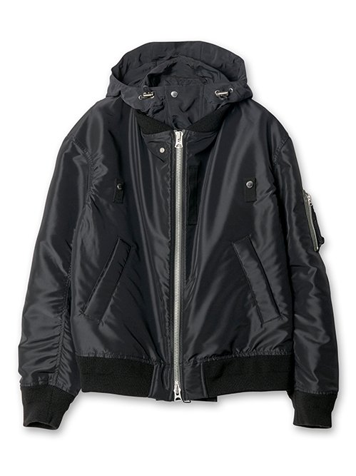 サカイ - sacai | Nylon Twill x Grosgrain Blouson-Black-2の通販