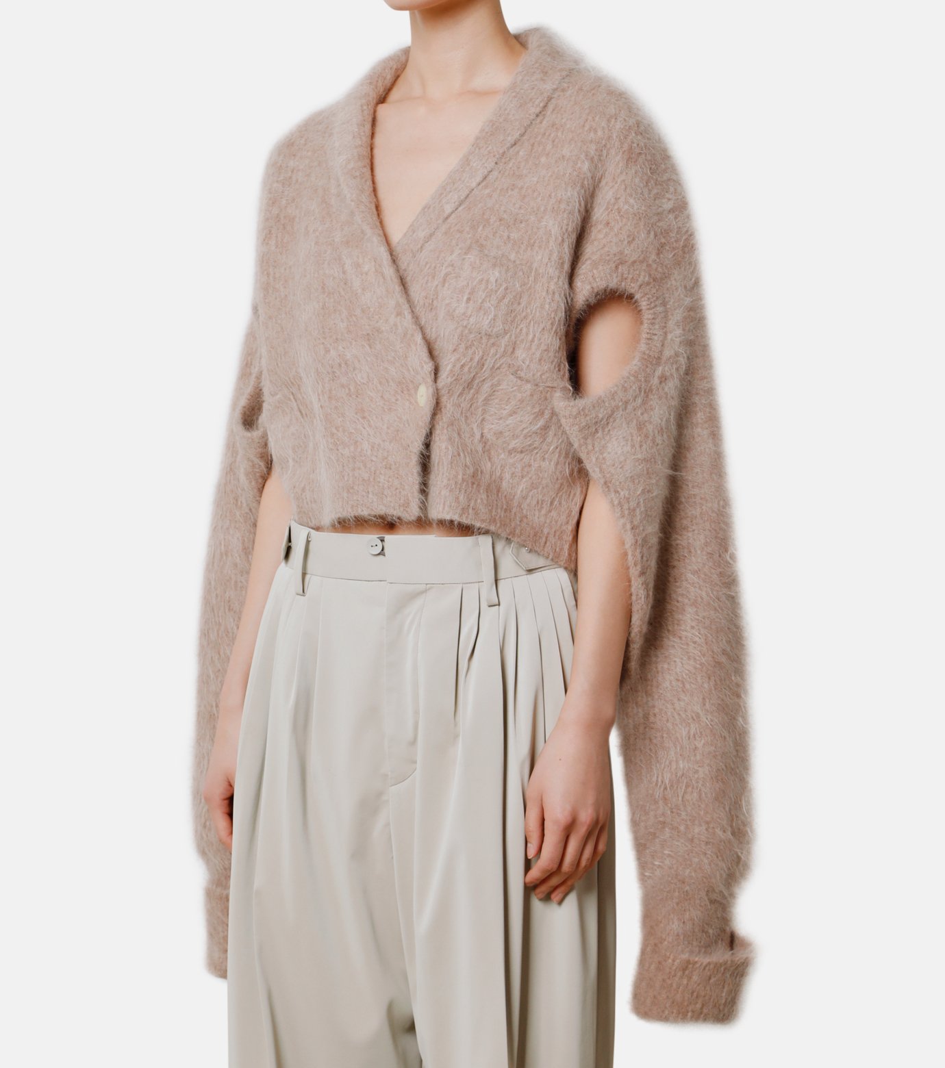 アイレネ - IRENE | Alpaca Shaggy Middy Cardigan-Light | RESTIR