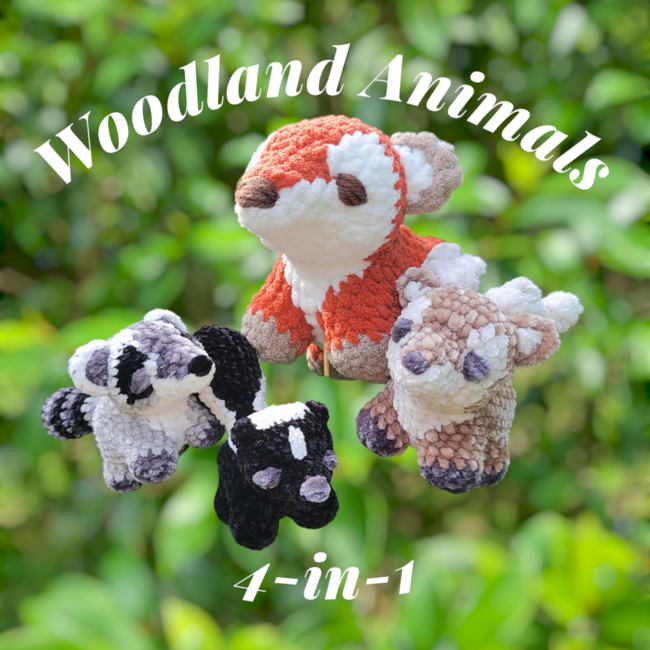 4in1 Woodland Animals Set 1: Crochet pattern | Ribblr