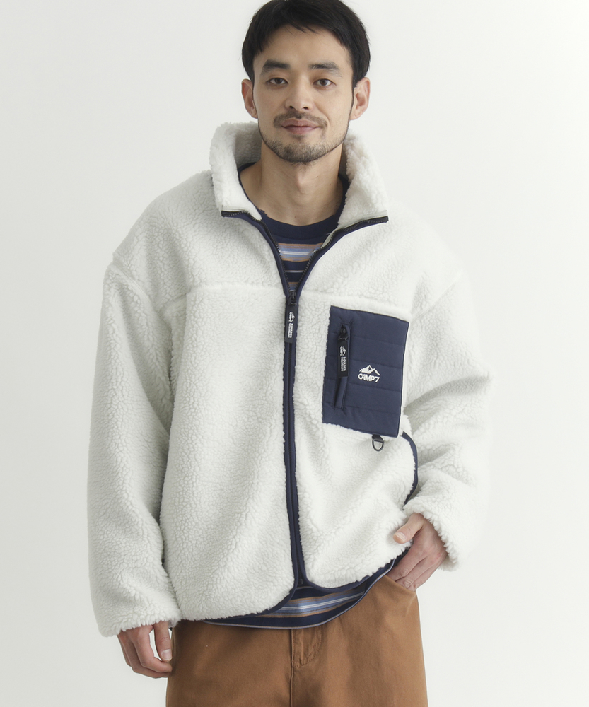 ボアフルジップスタンドネックブルゾン(S ベージュ): ジャケット