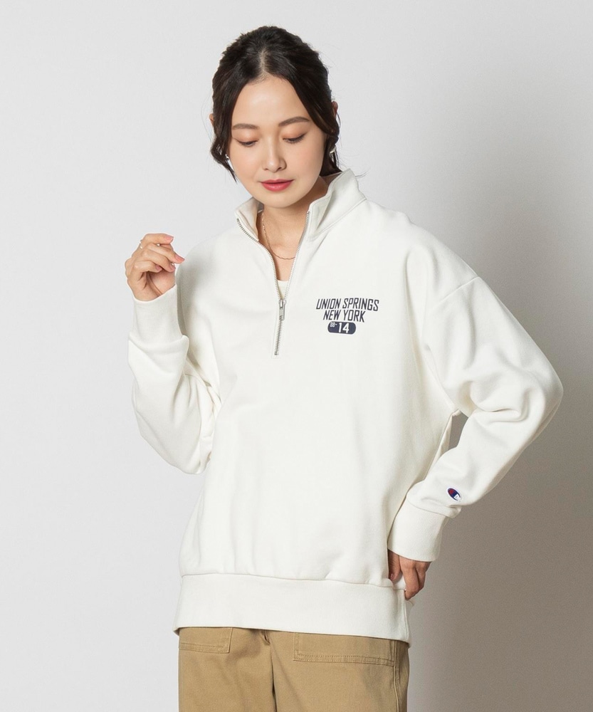 ハーフジッププリントスウェット(S ホワイト): トップス｜Right-on公式