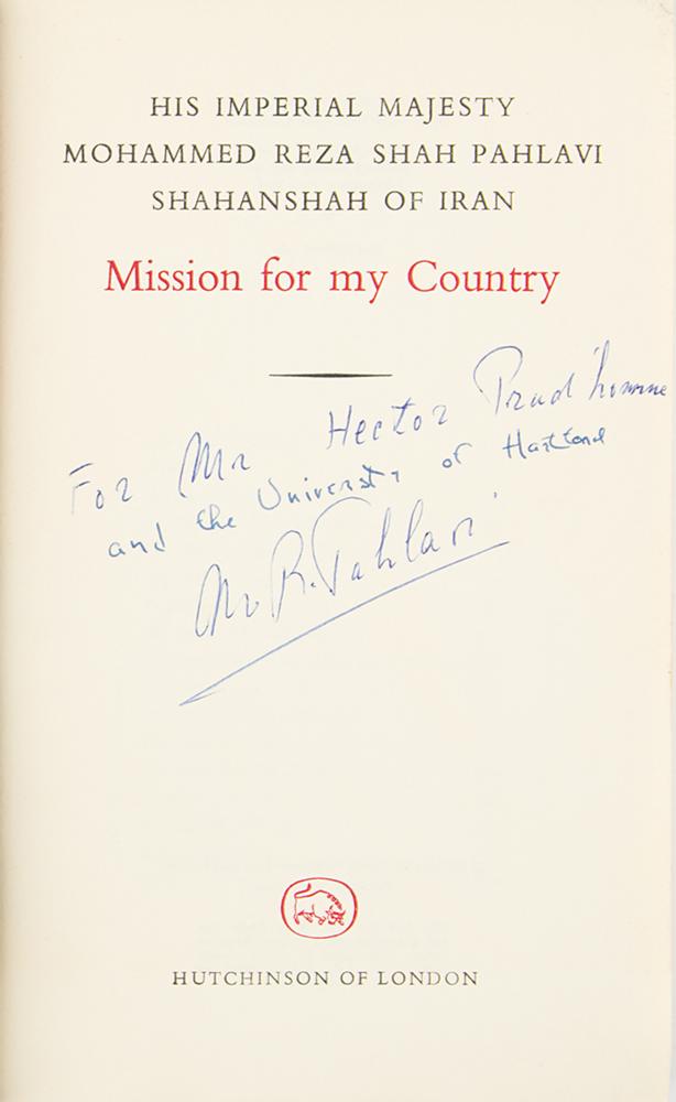 Mohammad Reza Pahlavi Signed Book | RR Auction