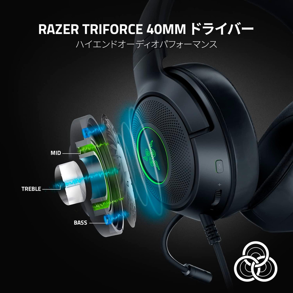Razer レイザー Kraken V3 X (アップグレードモデル) 有線USB接続