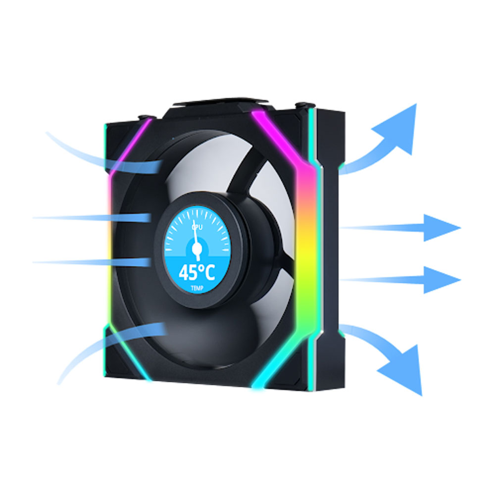 Lian Li リアンリー UNI FAN SL Wireless BK UF-SL120-LCD-WLS-3B LCD