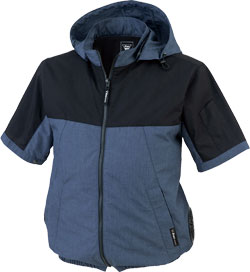 在庫限り】[春夏用]空調服®サイドファンフード付き半袖ブルゾン[男女