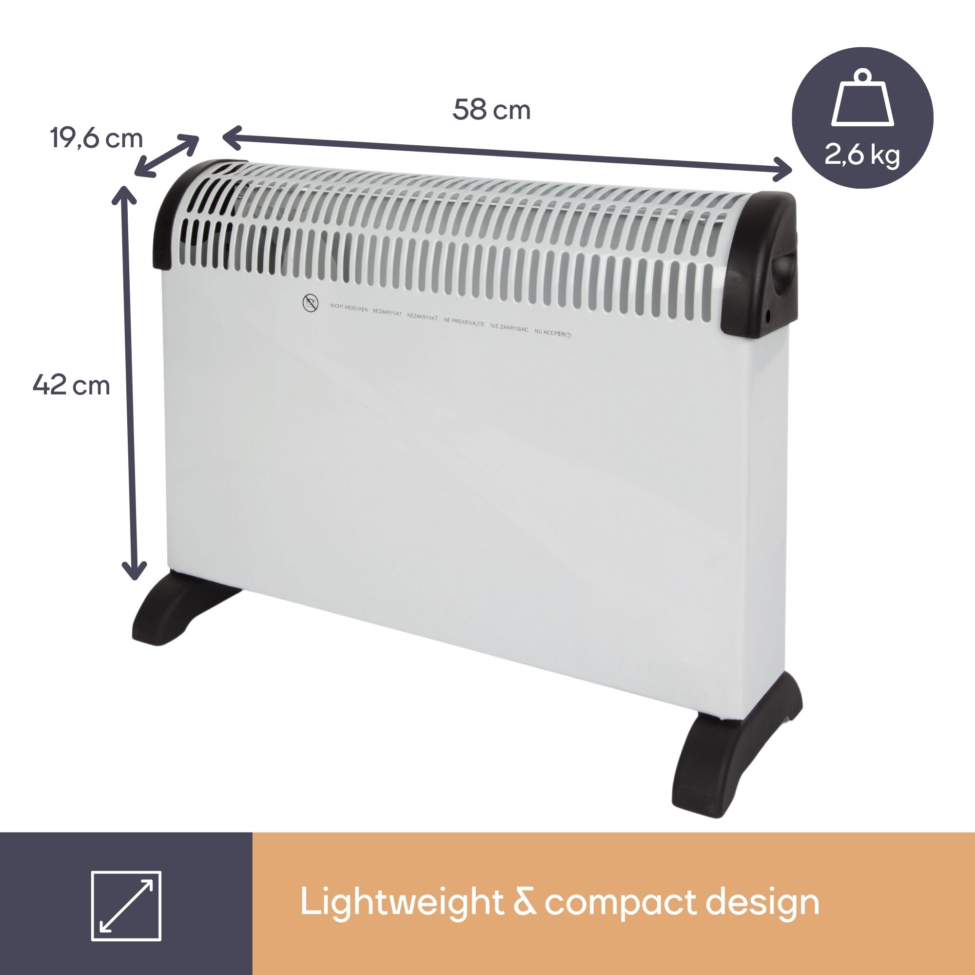 Perel CH0006: Convector heater 2000W, electric convector with 3