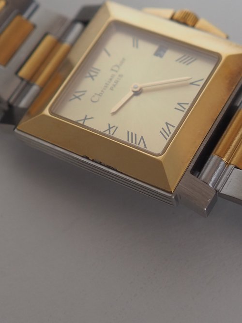 Christian Dior ディオール スクエア ウォッチ 腕時計 シルバー