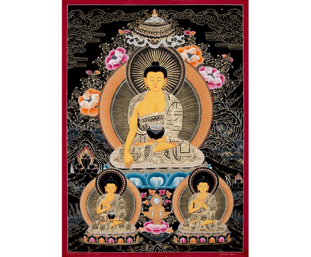 送料無料 50%OFF】ネパール 24Kゴールドの釈迦牟尼仏タンカ絵画 Boudha