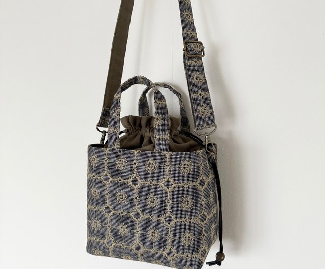 受注製作 2way巾着バッグ ミナペルホネン anemone kanonn | ショルダー