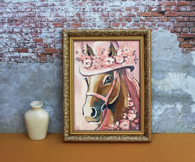 送料無料 15%OFF】ロシア 馬の絵画 農場 オリジナルアート 動物の