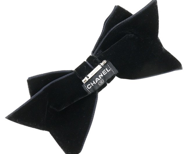 送料無料】【日本直送】シャネル CHANEL リボン ブローチ ベロア