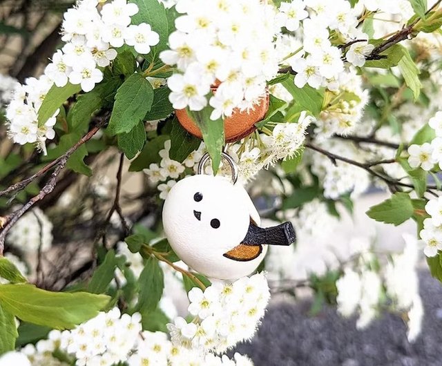 森の妖精 シマエナガ 本革立体キーホルダー 北海道 VANCA CRAFT 革物語