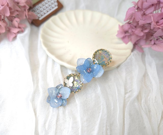 台湾 宝石の花 アジサイ プリザーブドフラワーヘアクリップ ライン川