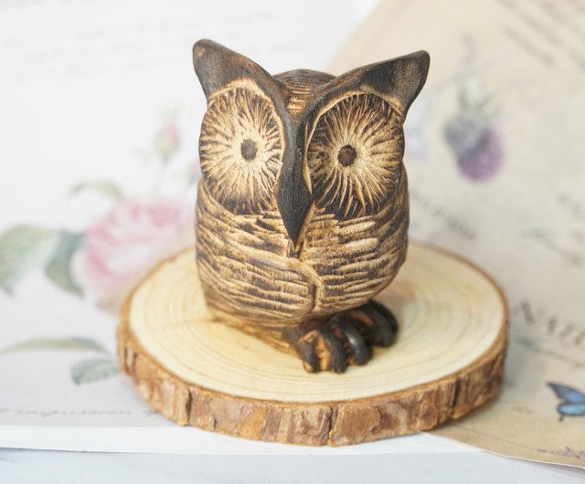 台湾 クスノキミミズク 木彫り フクロウ オリジナル 郭國慶のアート