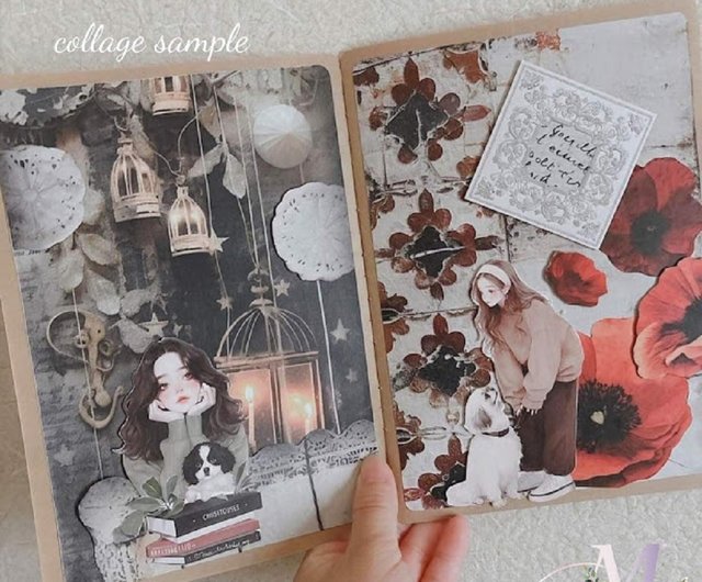 コラージュシート デザインペーパー a4 素材紙 コラージュ素材 セット