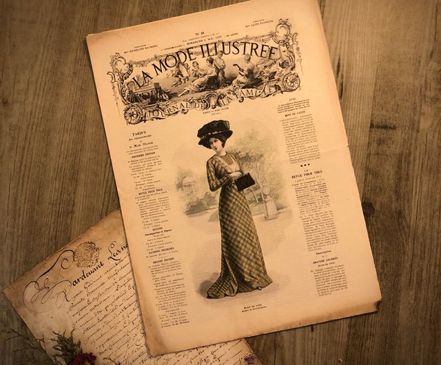 台湾 フランスの100年前のファッション雑誌LaModeIllustréeカバー