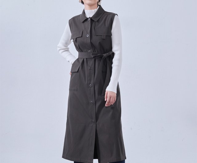 送料無料】ミリタリーロングベスト・ベストワンピース・ワークマン