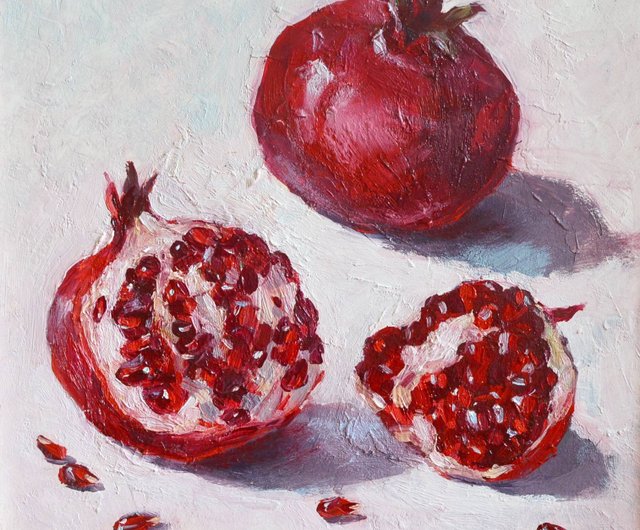 ベラルーシ ザクロの原画 油絵 モダンアート 現代アート フルーツ