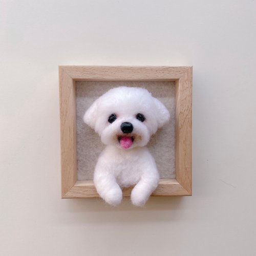 台湾 オーダーメイド - 羊毛フェルト ペット半身像フレーム momoderdd