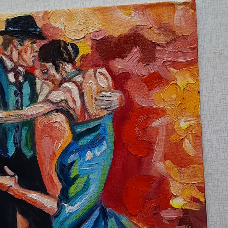 ロシア タンゴ絵画アート ダンスカップル絵画 オリジナルアート 油絵