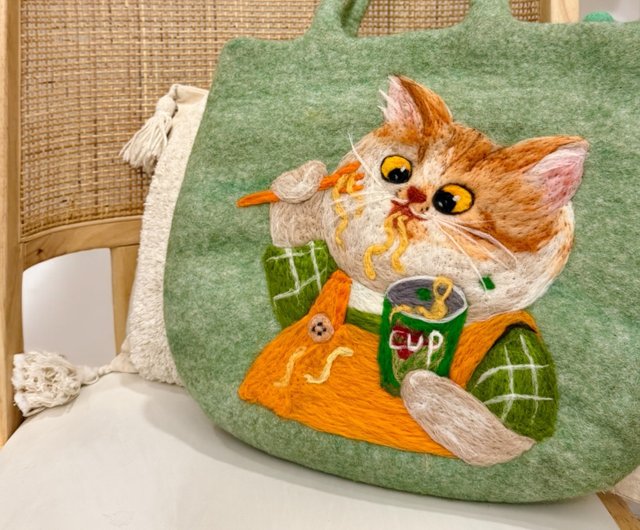 送料無料】台湾 羊毛フェルトショルダーバッグ 大トート 文系女子向け