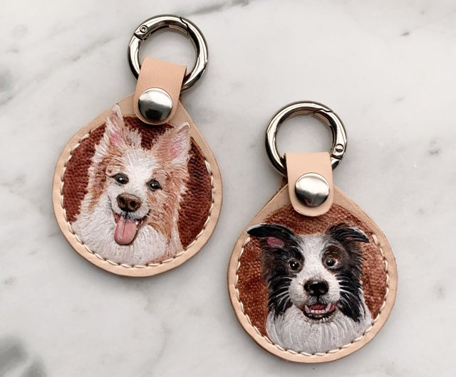 送料無料】台湾 レザーカービング/ペット/AirTagケース/オーダーメイド