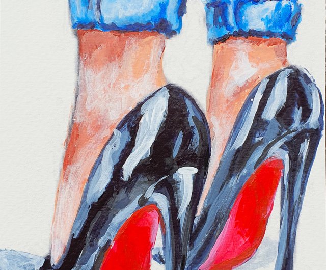 タイ シューズペインティング脚ガールジーンズオリジナルアート