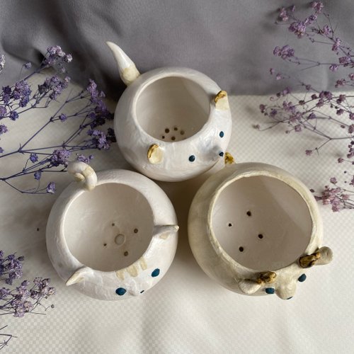 台湾 植木鉢 花入 陶芸 手作り陶器 ツーもち-陶磁器 - Pinkoi