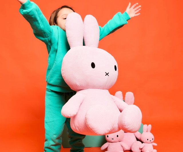 台湾 BON TON TOYS ミッフィー ECO コーデュロイぬいぐるみ - ピンク