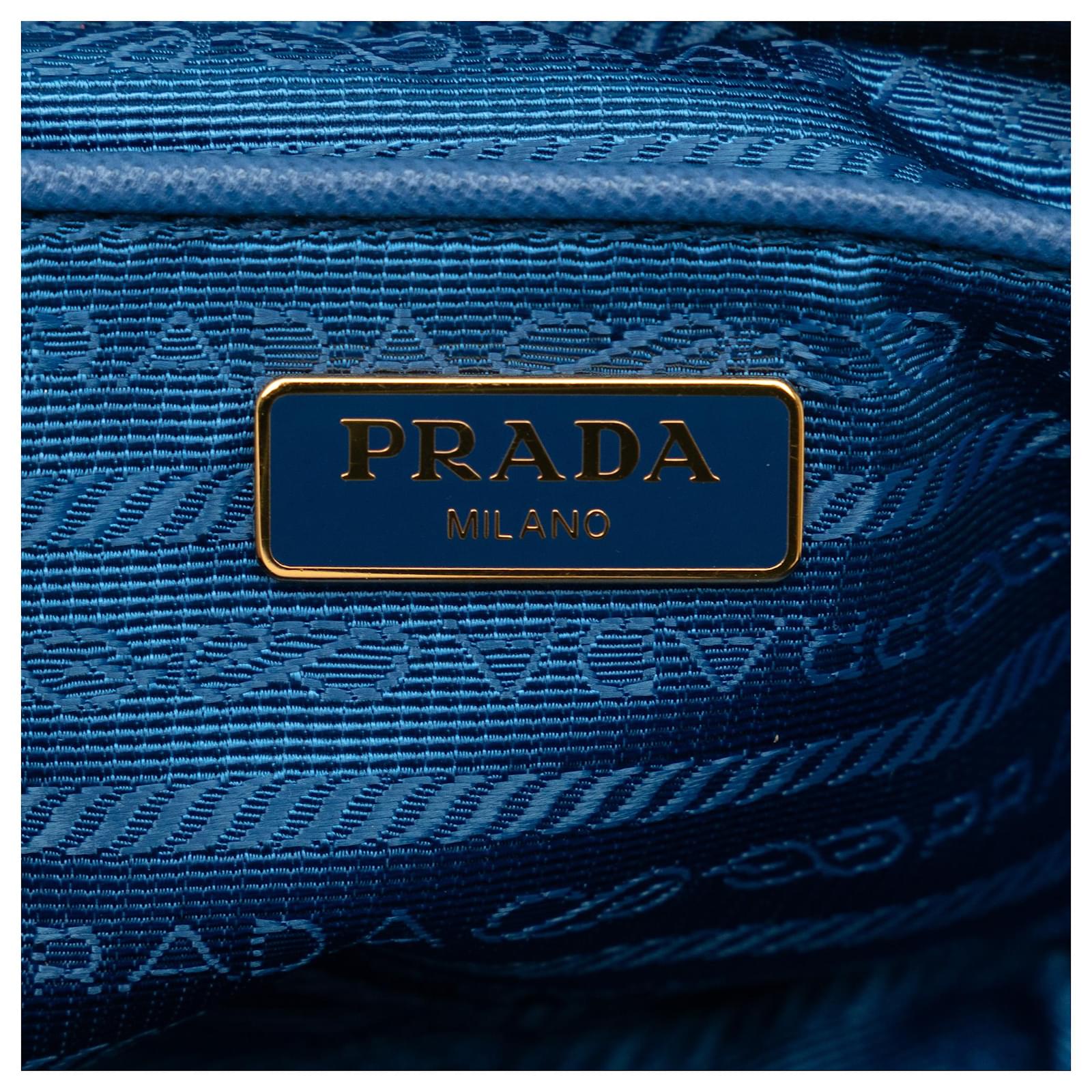 Prada Blue Fiocco Bow Tessuto Crossbody Pony-style calfskin Cloth