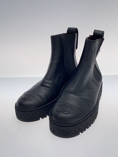 CHANEL(シャネル) / サイドゴアブーツ/ターンロック/ロゴ/35/BLK