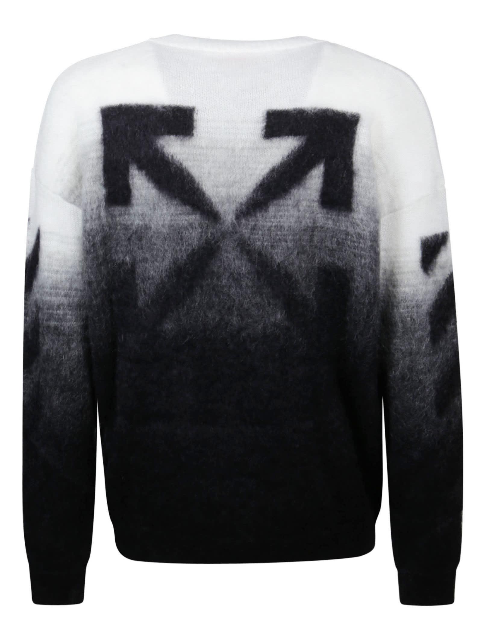 Off-White c/o Virgil Abloh Diag Arrow Brushed Knit Sweater in Gray