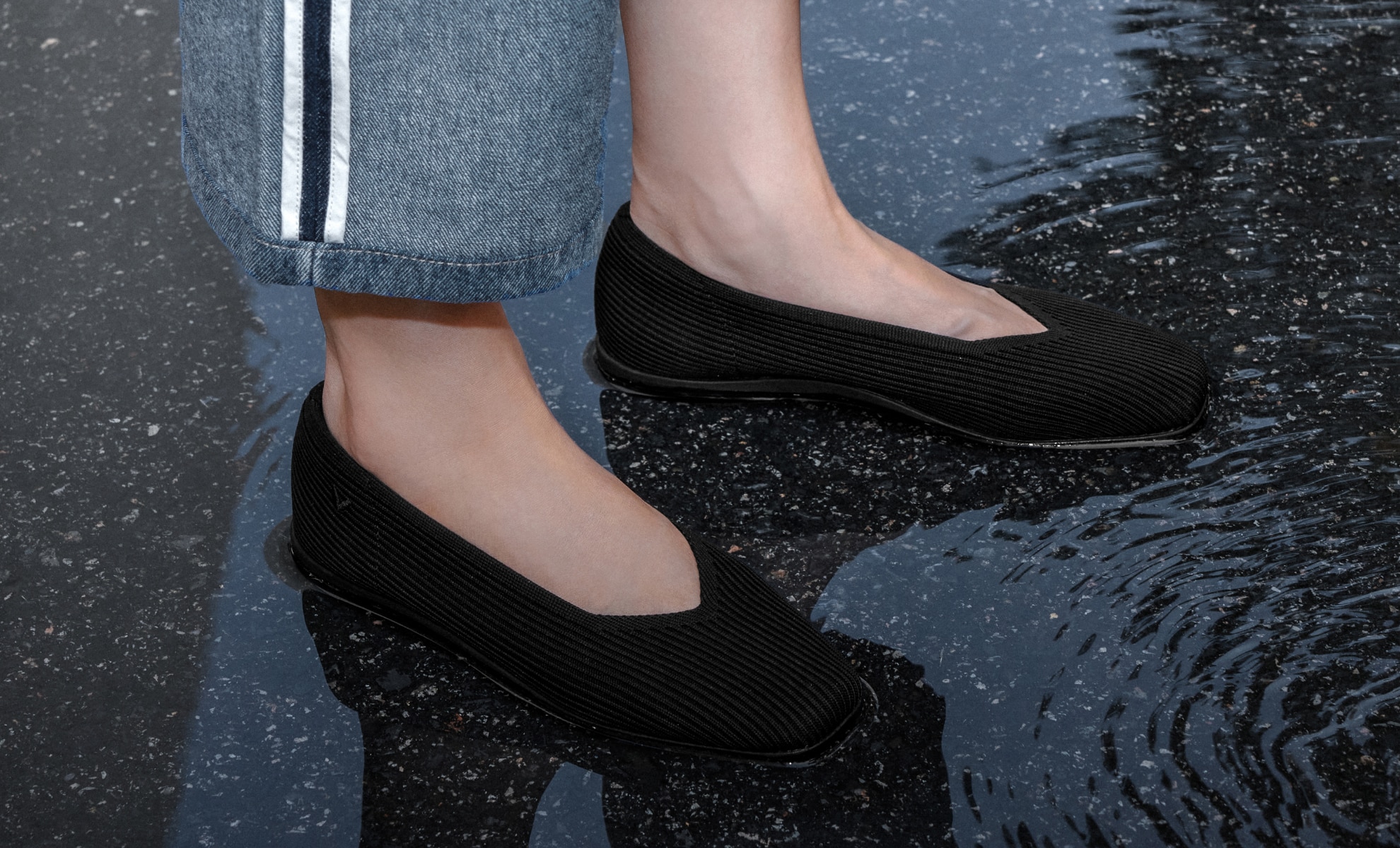 Margot™ Walker 超撥水] スクエアトゥ 超軽量 厚底 フラットシューズ