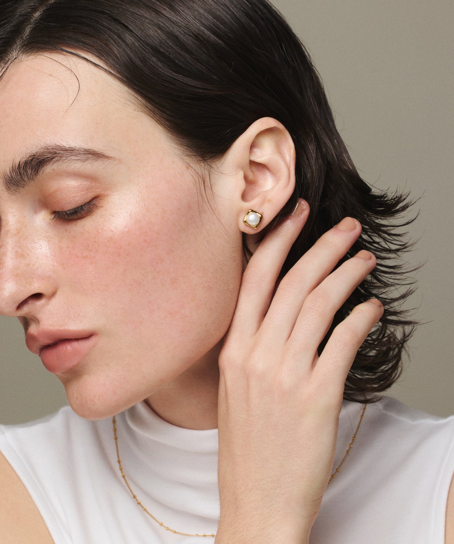 ゴールド]パールステージピアス