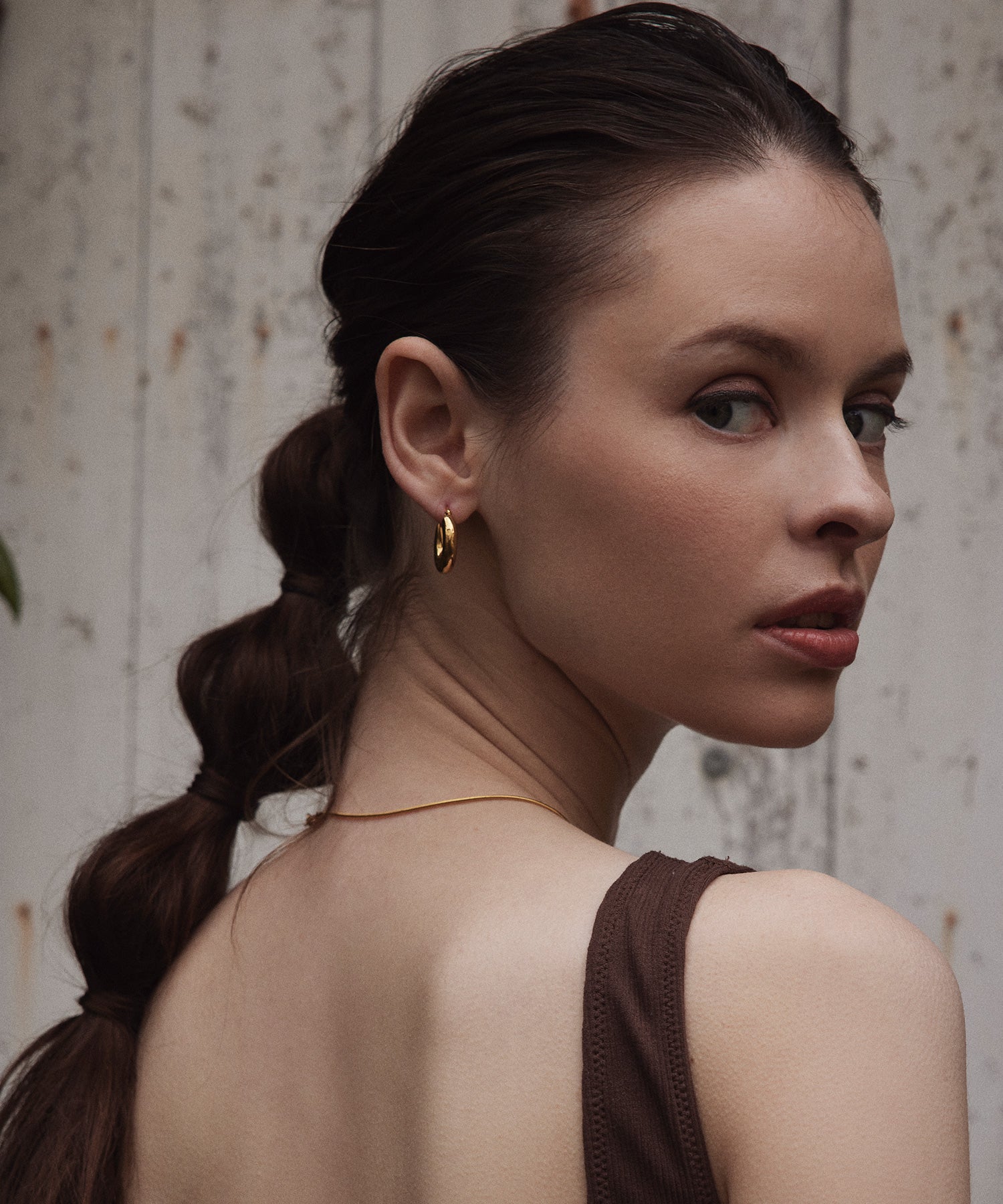 ゴールド]シンプルフープピアス